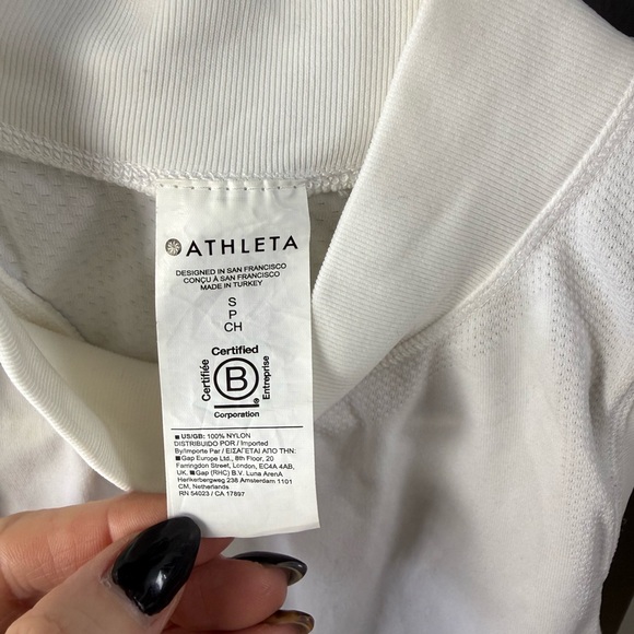 Athleta White Racerback Mockneck Sleeveless Tank Size S - Picture 2 of 9